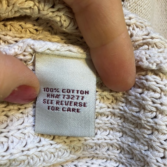 5/$20 MUDD cream/tan 100% cotton knit sweater L - Picture 7 of 9